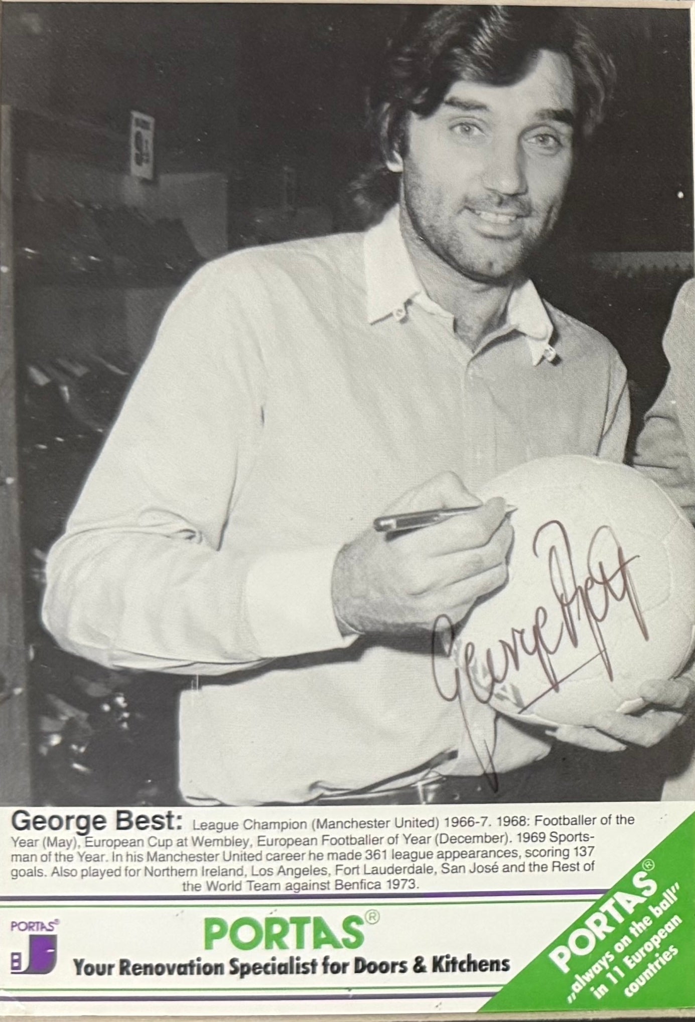 George Best, Manchester United Legend, Stunning Hand Signed Photo Card Presentation & COA