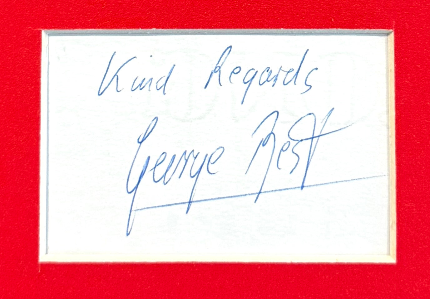 George Best, Manchester United Legend, Stunning Hand Signed Card With Photo Presentation & COA