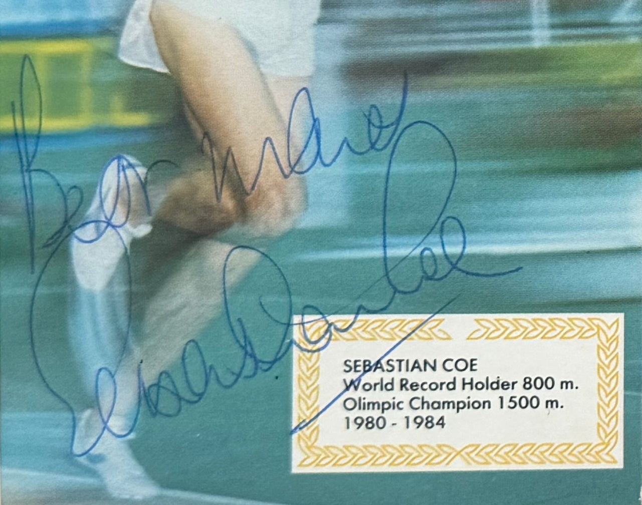 Sebastian Coe, Former World Record Holder, Guaranteed Hand Signed Action Photo & COA