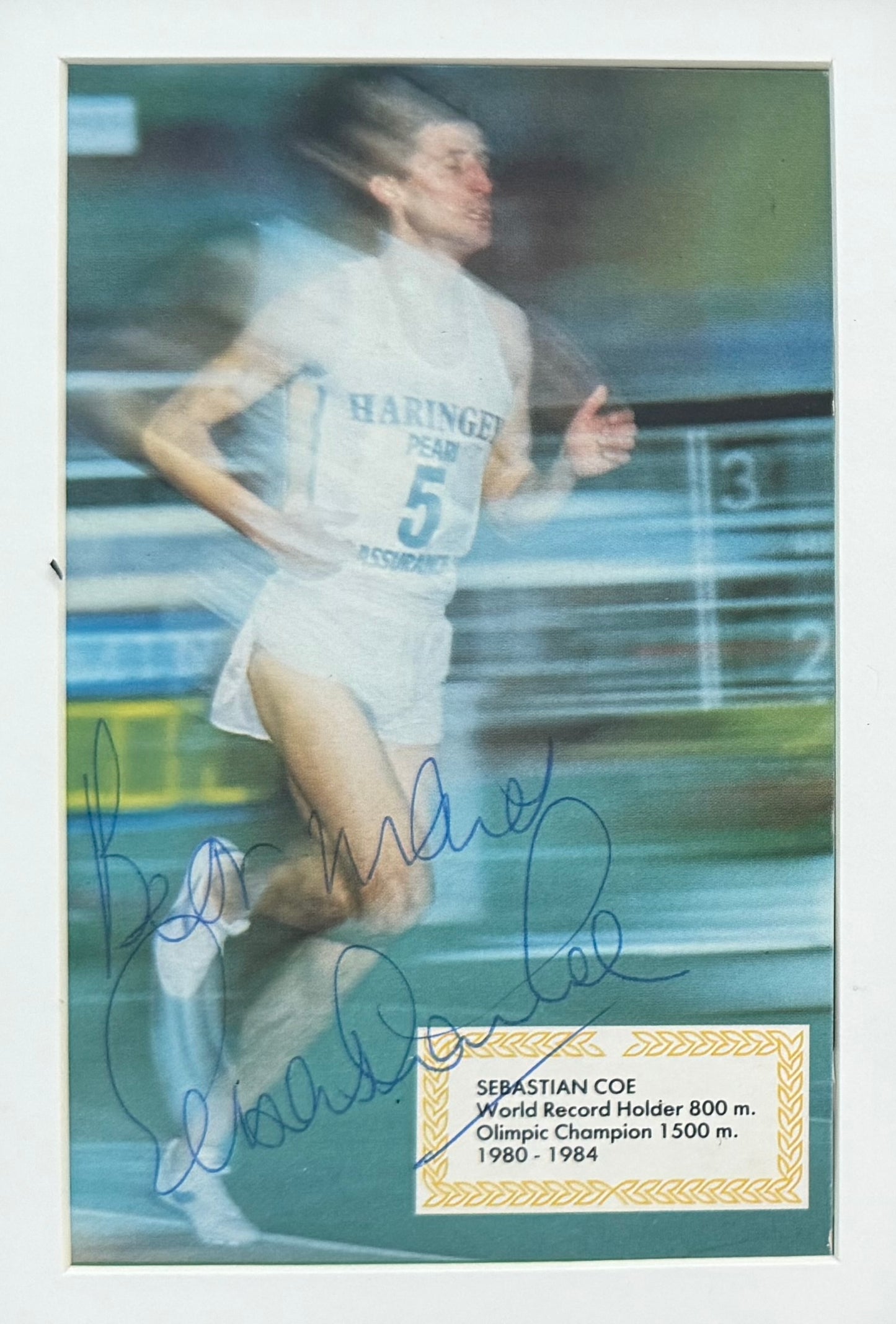 Sebastian Coe, Former World Record Holder, Guaranteed Hand Signed Action Photo & COA