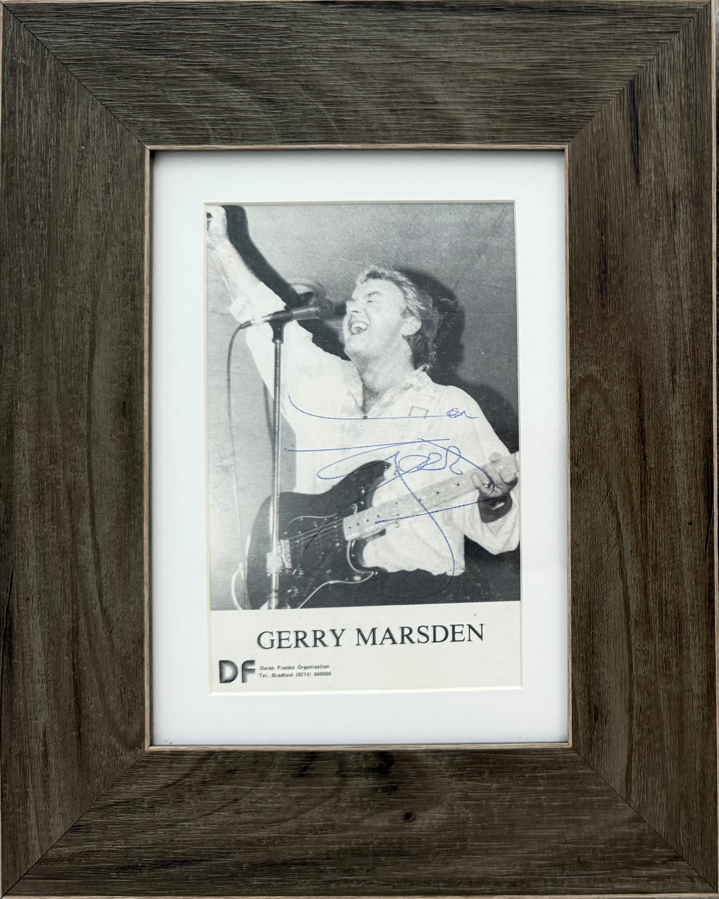 Gerry Marsden, Guaranteed Hand Signed Original Framed 17 x 12cm Photo, With COA