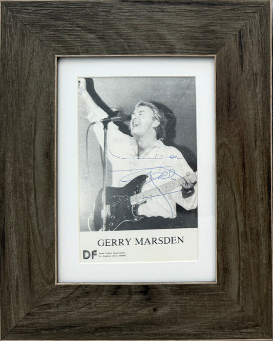 Gerry Marsden, Guaranteed Hand Signed Original Framed 17 x 12cm Photo, With COA
