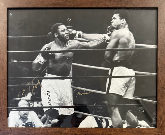 Ali, 'The Greatest', & 'Smokin' Joe Frazier, Hand Signed Mounted Photo Presentation & COA