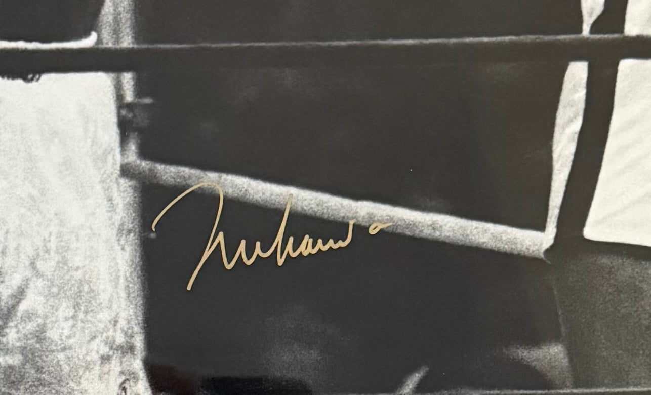Ali, 'The Greatest', & 'Smokin' Joe Frazier, Hand Signed Mounted Photo Presentation & COA