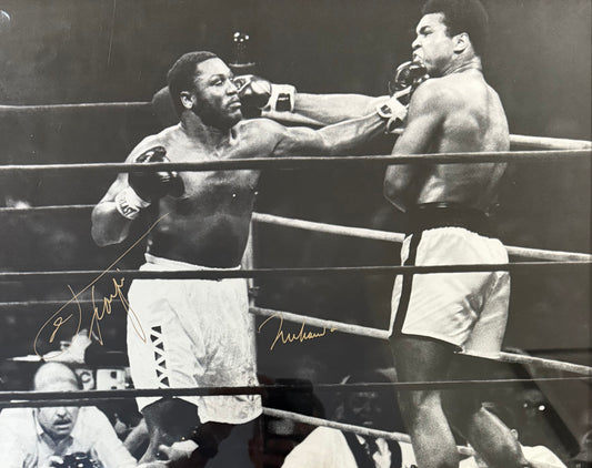 Ali, 'The Greatest', & 'Smokin' Joe Frazier, Hand Signed Mounted Photo Presentation & COA