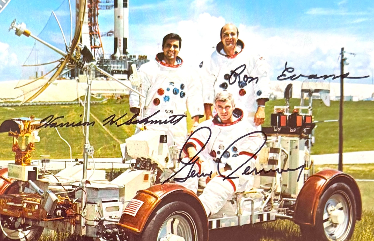 Apollo 17, Full Crew Hand Signed Framed Mounted Original NASA Photo & COA