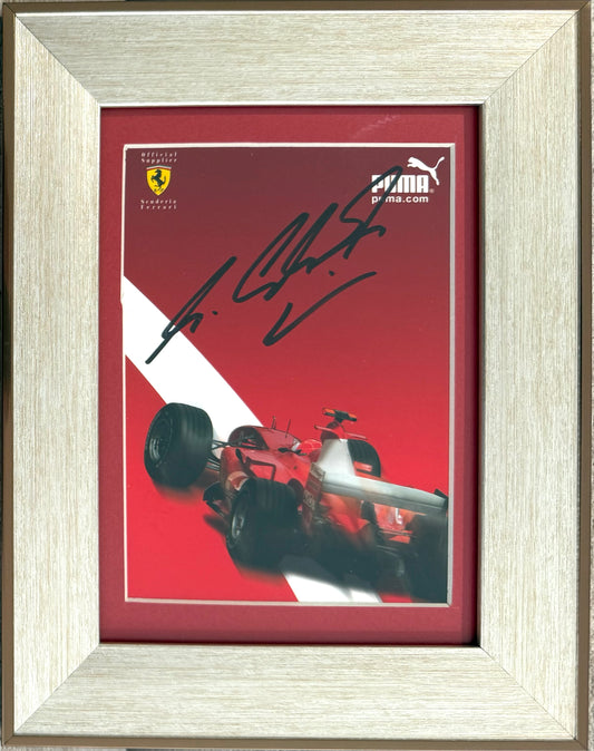 Michael Schumacher, F1 Legend, Hand Signed Framed Photo-Card Presentation With COA