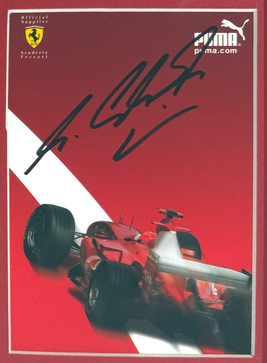 Michael Schumacher, F1 Legend, Hand Signed Framed Photo-Card Presentation With COA