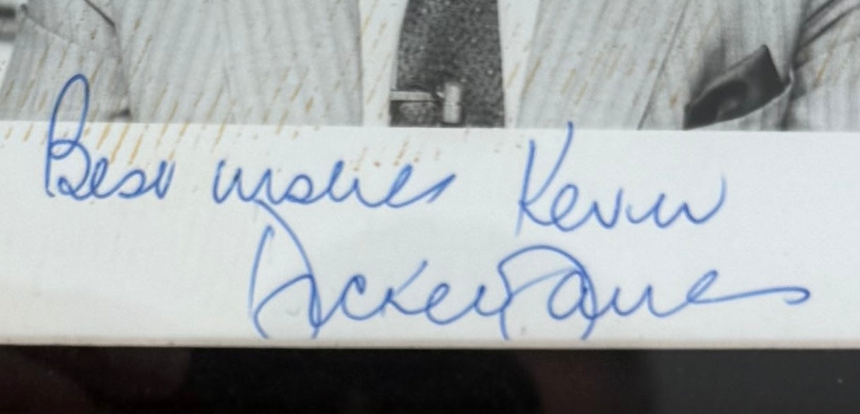 Dickie Davies, 'World of Sport' Presenting Legend, Hand Signed Framed Original Promo Card & COA