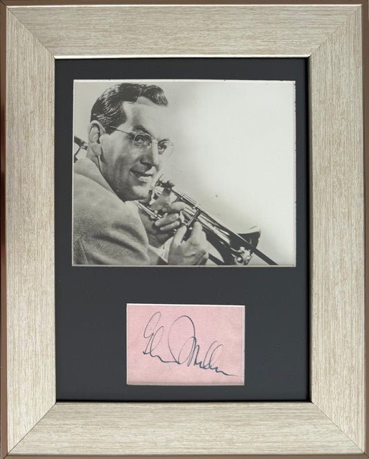 Glenn Miller, Big Band Conductor, Hand Signed Framed 20cm x 15cm Card/Photo Presentation & COA