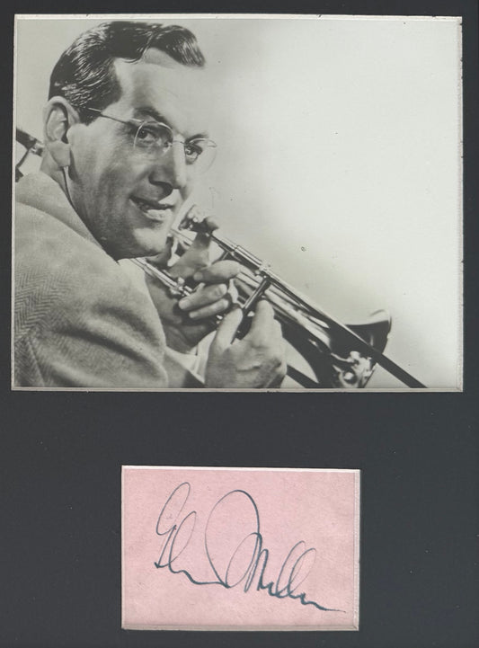 Glenn Miller, Big Band Conductor, Hand Signed Framed 20cm x 15cm Card/Photo Presentation & COA