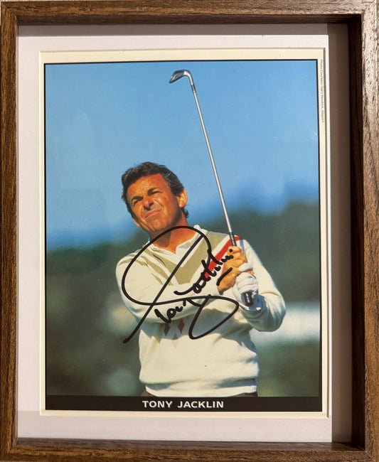 Tony Jacklin, Golf Legend, Hand Signed Publicity Photo, 25cm x 20cm Framed & COA