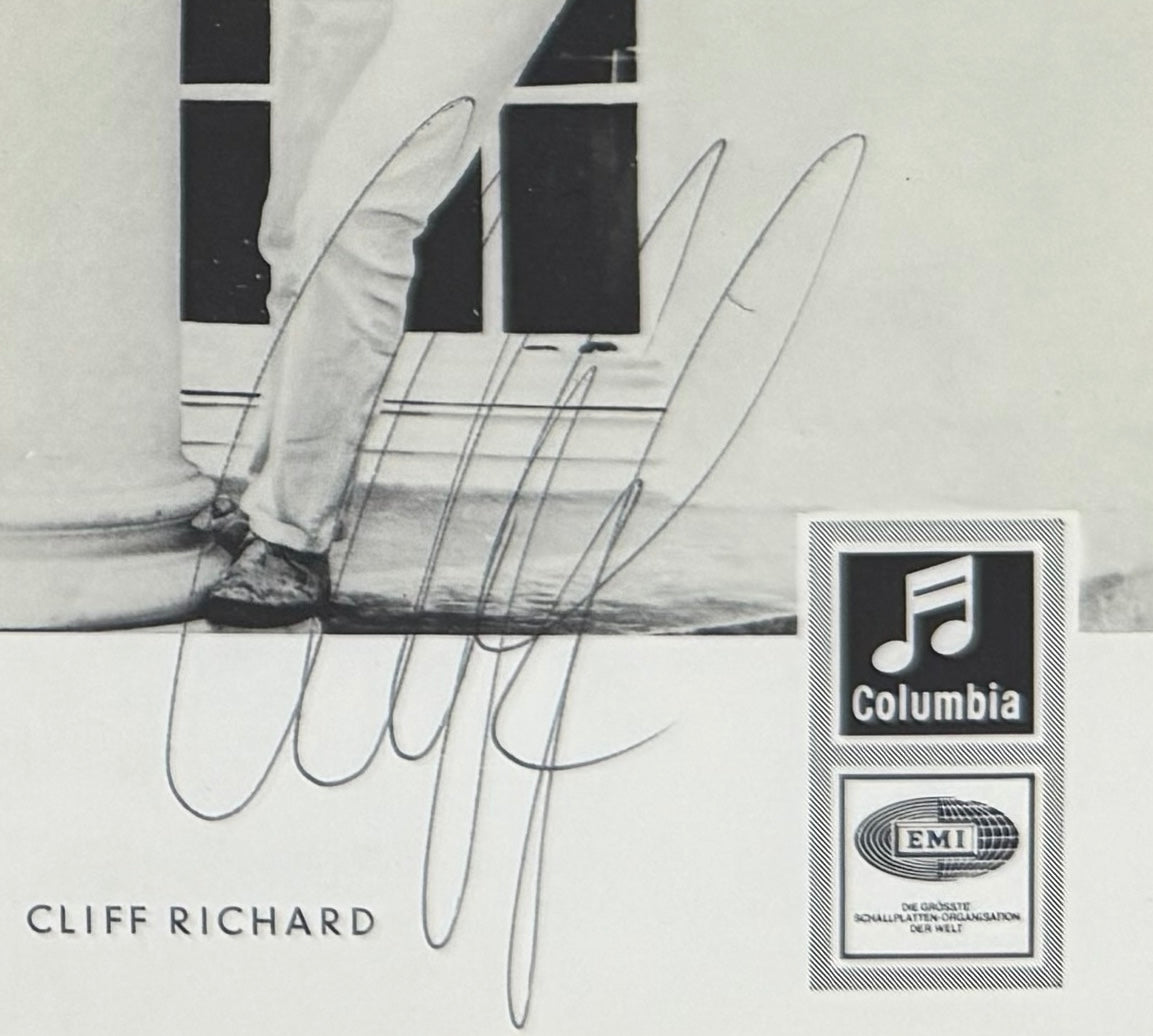 Cliff Richard, Singer, Actor, Hand Signed Official Photocard with COA