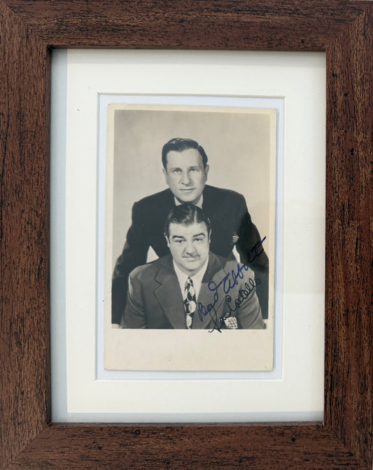 Bud Abbott, Lou Costello, Guaranteed Hand Signed Framed Original Photocard With COA