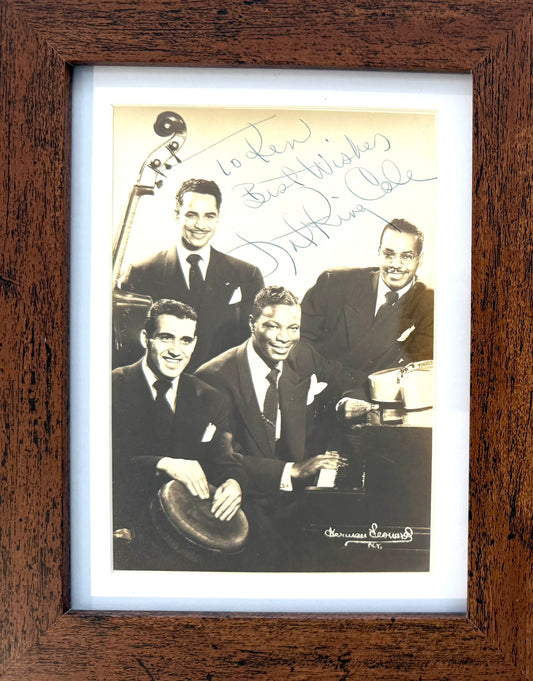Nat King Cole, Singer, Actor, Hand Signed Framed 20cm x 15cm Original Photo & COA