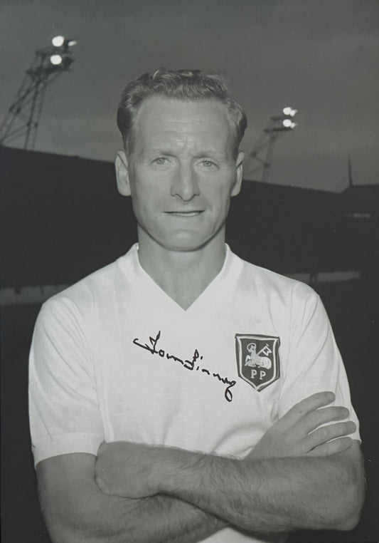 Tom Finney, PNE England Legend, Hand Signed Framed Photo & AFTAL COA