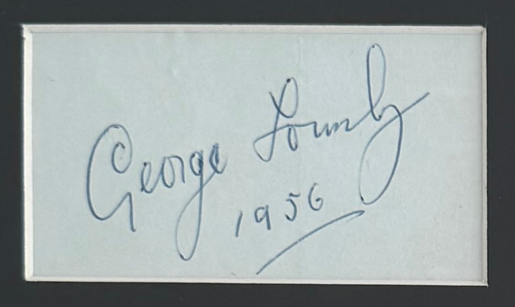 George Formby, Hand Signed Framed Mounted Card & Original Publicity Photo & COA