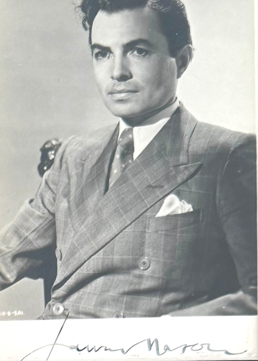 James Mason, Hand Signed Framed Mounted Card & Original Publicity Photo & COA