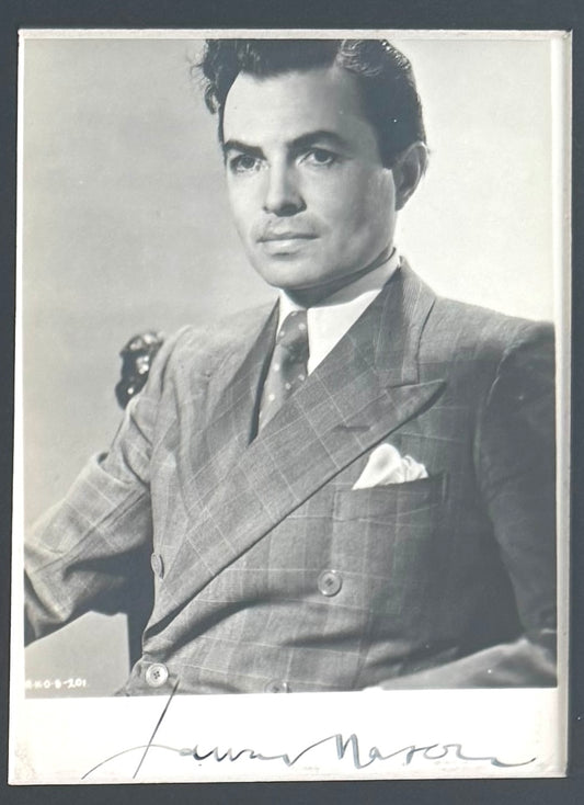 James Mason, Hand Signed Framed Mounted Card & Original Publicity Photo & COA