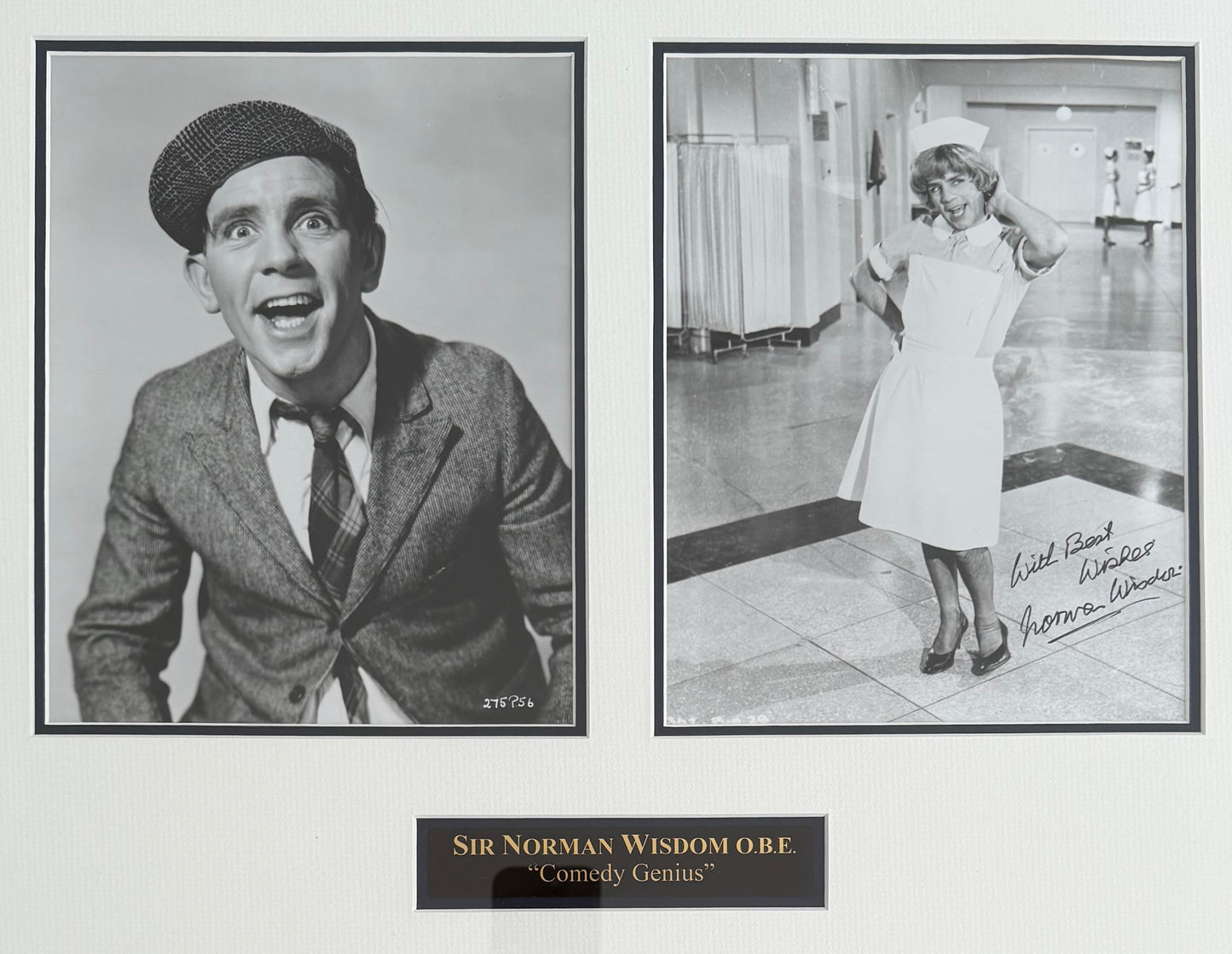Sir Norman Wisdom, Hand Signed Photo Presentation, 50cm x 40cm & COA