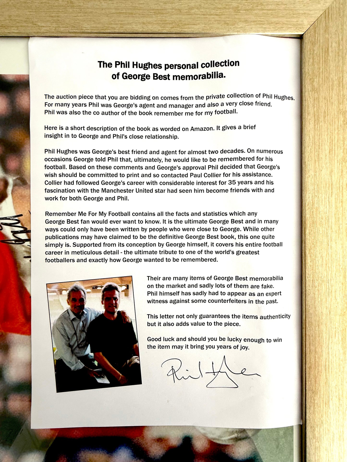 George Best, Manchester United Legend, Stunning Hand Signed Photo Poster & COA