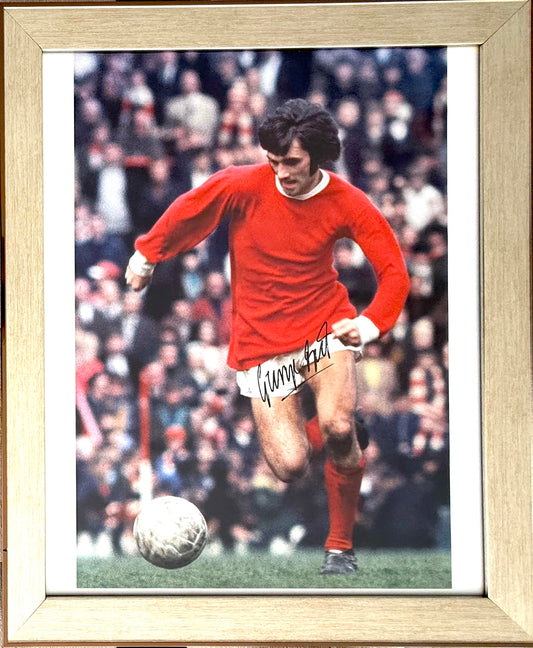 George Best, Manchester United Legend, Stunning Hand Signed Photo Poster & COA