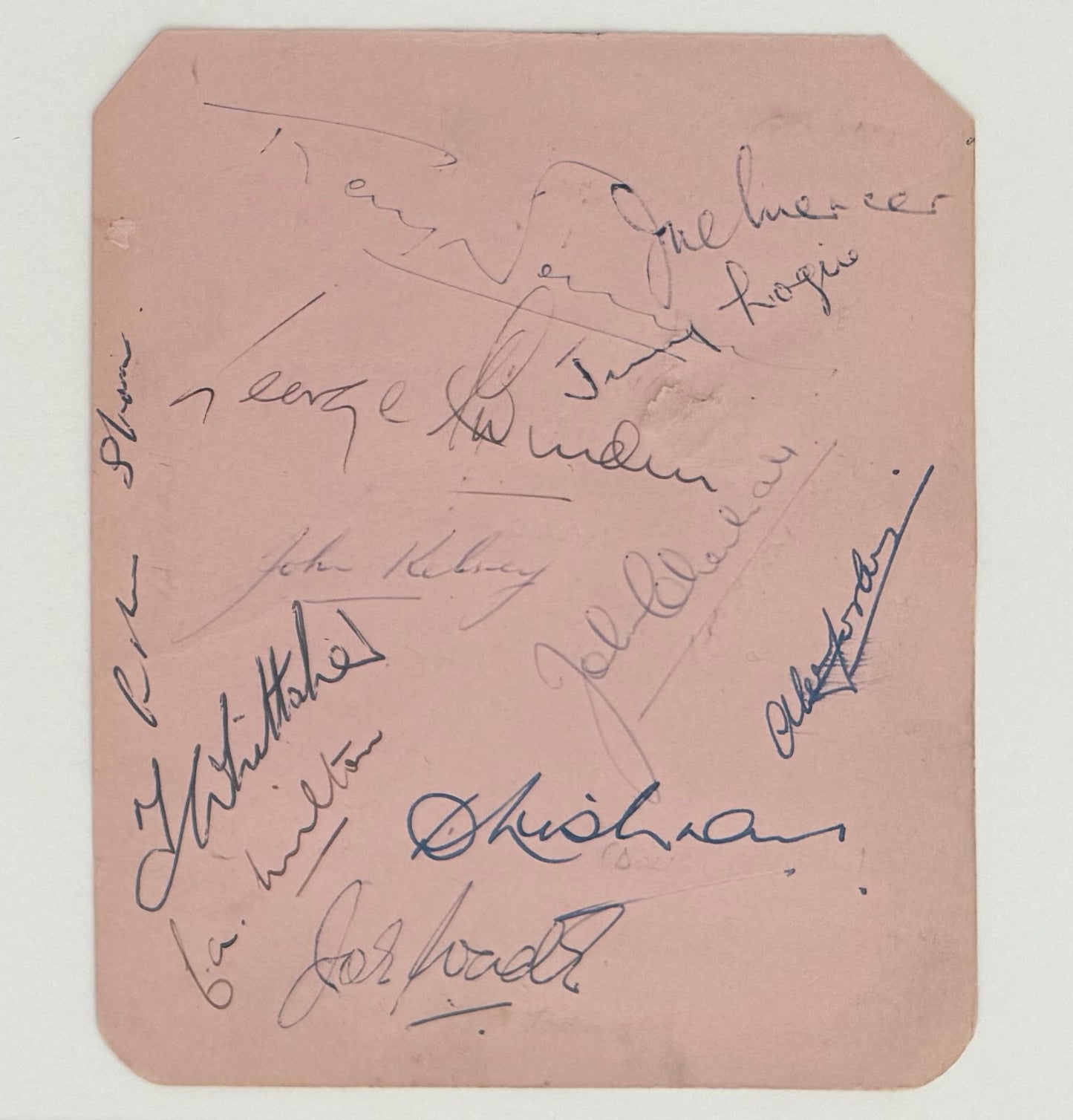 Arsenal FC 1953 Multi-Hand Signed Card Presentation (35cm x 25cm) With COA