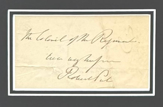 Sir Robert Peel, Former British Prime Minister, Hand Signed Card Presentation With COA