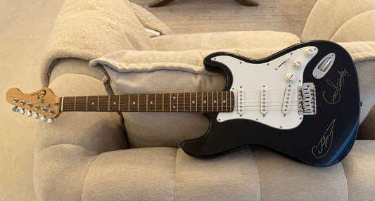 Eric Clapton, Carlos Santana, Guitarist Legends, Hand Signed Guitar & COA