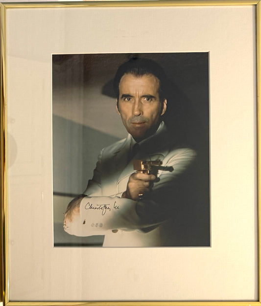 Christopher Lee, James Bond, Man with the Golden Gun, Hand Signed Framed Photo With COA