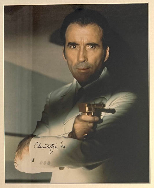 Christopher Lee, James Bond, Man with the Golden Gun, Hand Signed Framed Photo With COA