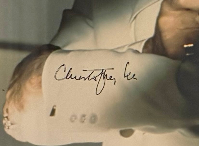 Christopher Lee, James Bond, Man with the Golden Gun, Hand Signed Framed Photo With COA