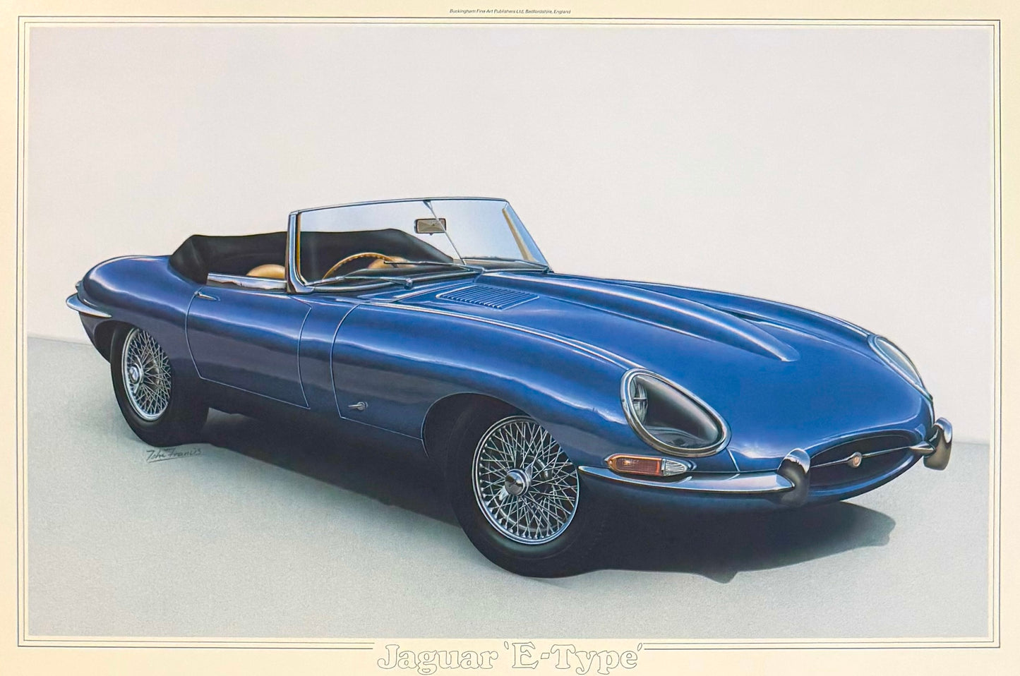 Stirling Moss, Hand Signed Limited Edition Jaguar E-Type Drawing & COA