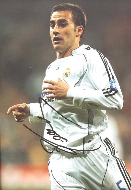 Fabio Cannavaro, Real Madrid, Italian Footballing Legend, Hand Signed Photo & COA