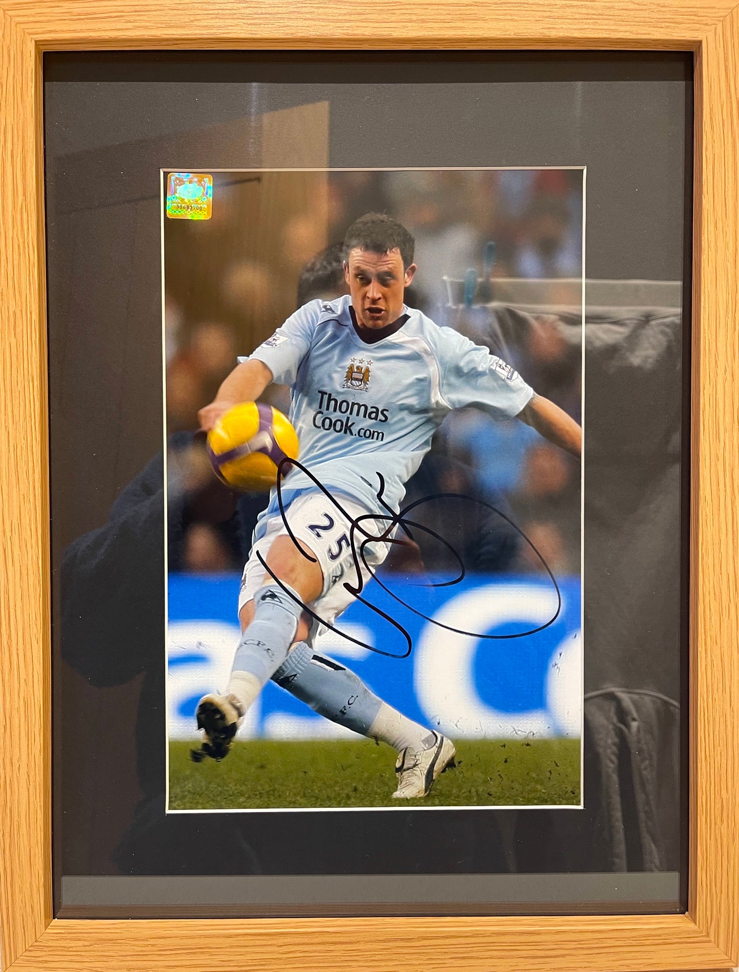 WAYNE BRIDGE MANCHESTER CITY HAND SIGNED FRAMED PHOTO WITH COA