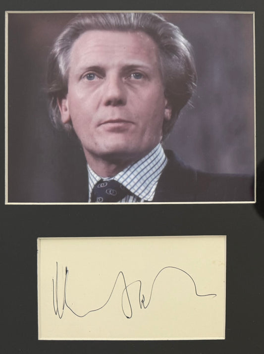 Michael Heseltine Former British Minster Hand Signed Card & Photo Presentation & COA