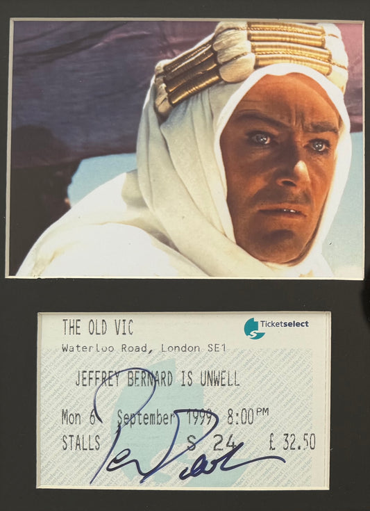 Peter O'Toole, Guaranteed Hand Signed Framed Theatre Ticket & Photo With COA