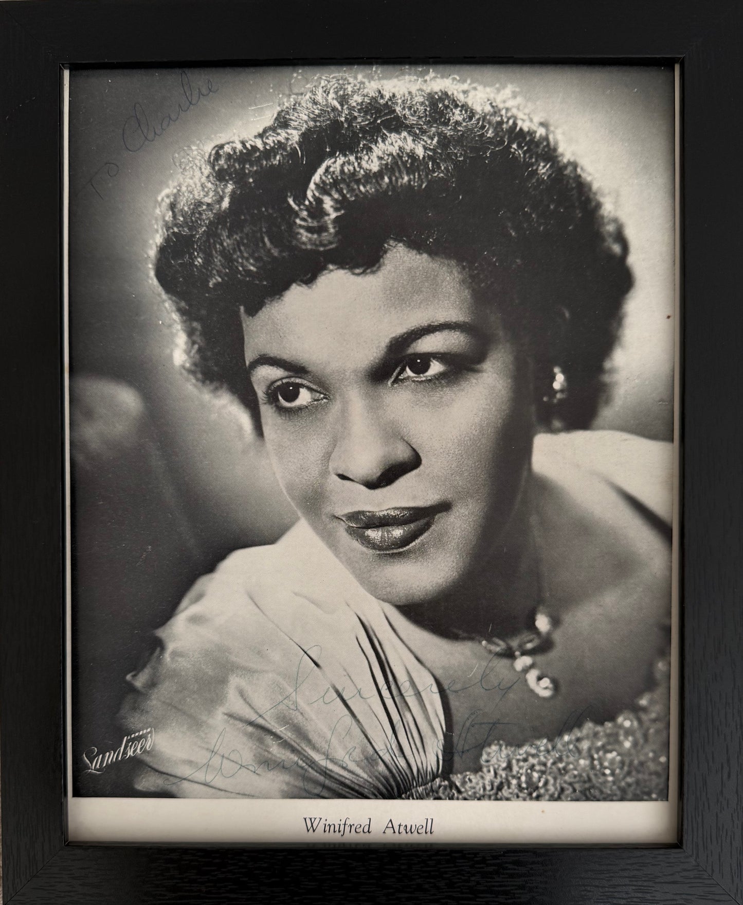 Winifred Atwell, Pianist, Composer, Hand Signed Framed 25cm x 20cm Photo COA