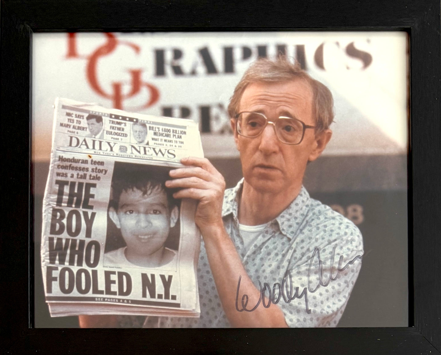 Woody Allen Hand Signed Framed 25cm x 20cm Photo Presentation & COA