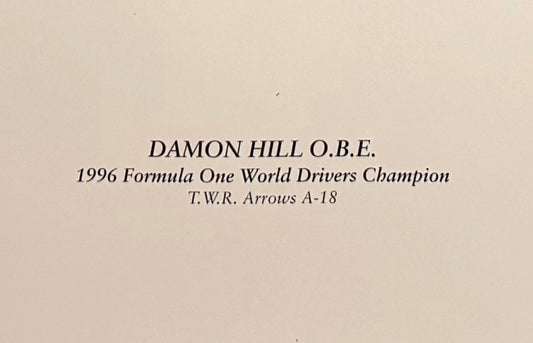 Damon Hill, Hand Signed Limited Edition Alan Stammers Drawing, And COA