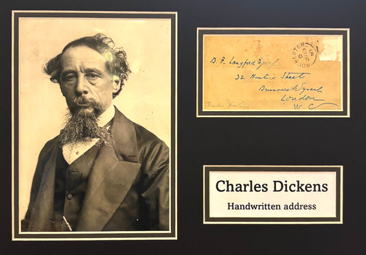 Charles Dickens, British Novelist, Hand Signed Framed Envelope Presentation & COA