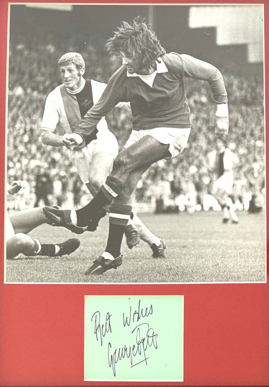 George Best, Manchester United Legend, Stunning Hand Signed Photo Card Presentation & COA