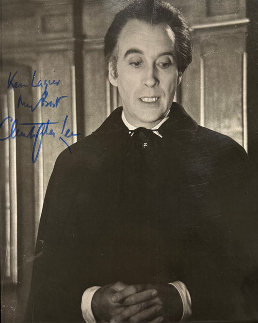 Christopher Lee, Hand Signed 'Scars Of Dracula' Framed Photo With COA