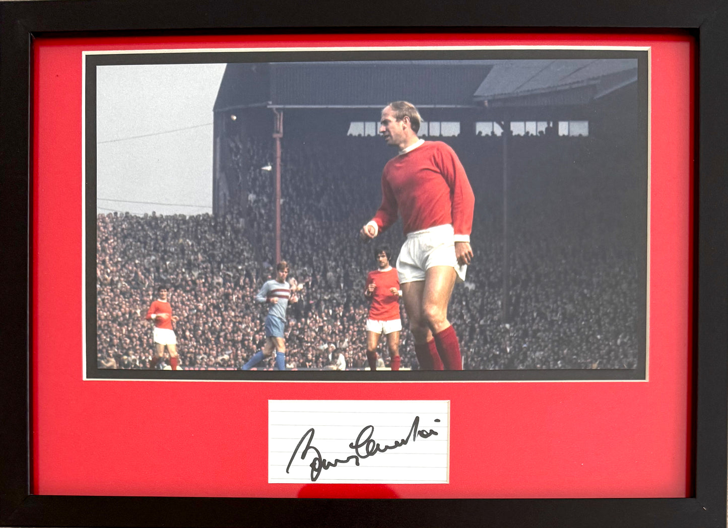 Sir Bobby Charlton, Manchester United Legend, Hand Signed Mounted Card Presentation & COA