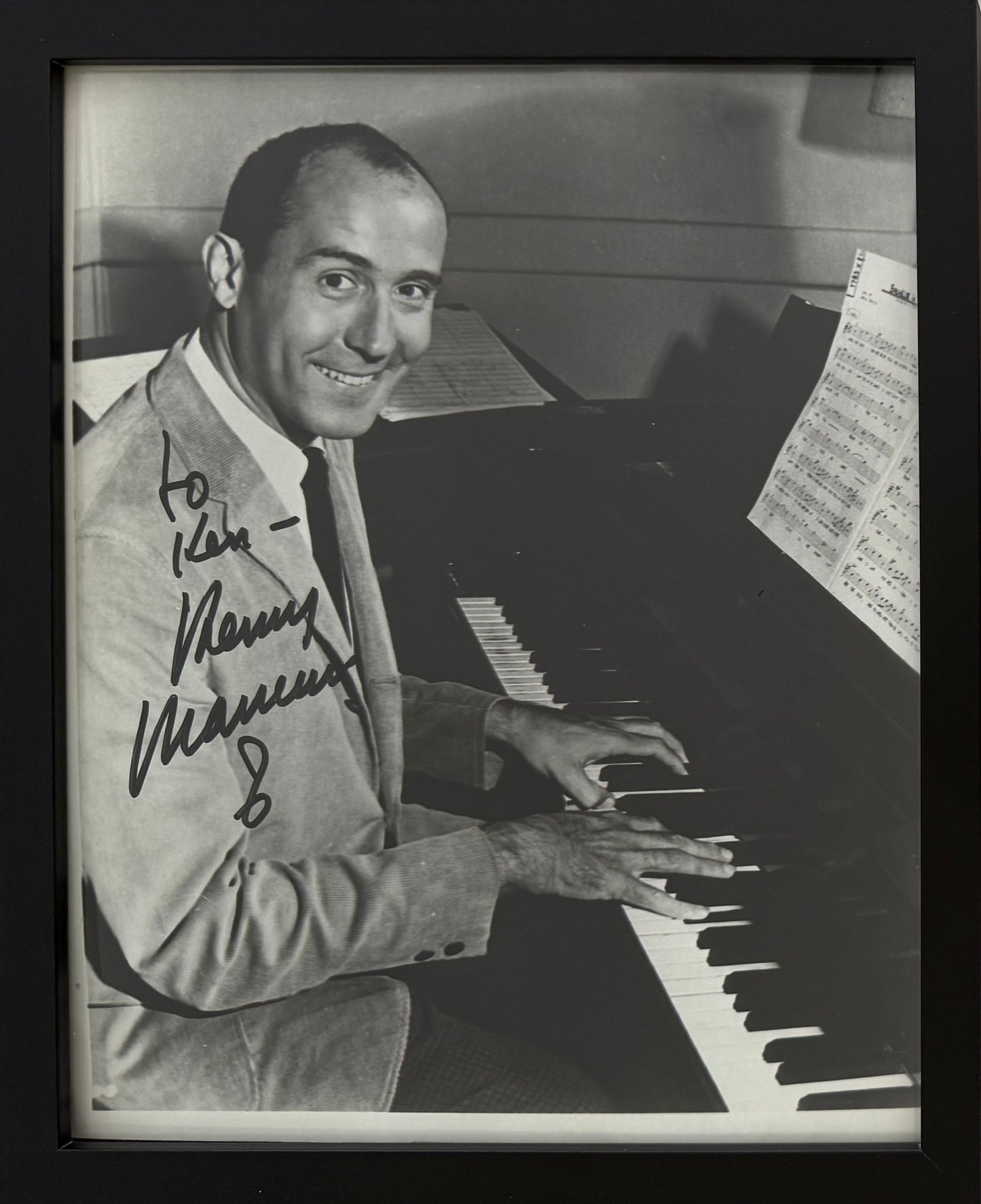Henry Mancini, Film Composer, Hand Signed Framed 25cm x 20cm Photo Presentation & COA