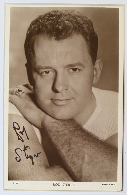 Rod Steiger Hand Signed Framed (15x10cm) Photo Presentation With COA