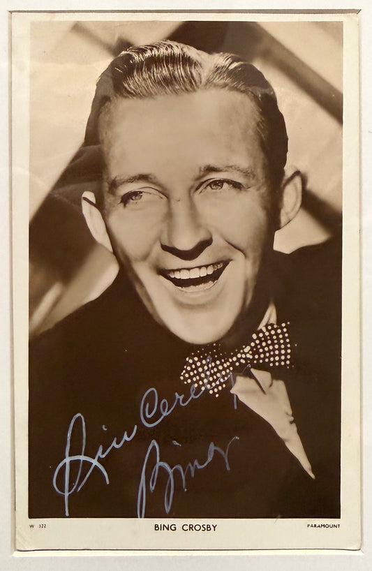 Bing Crosby, Hand Signed Framed 15cm x 10cm Publicity Photo & COA