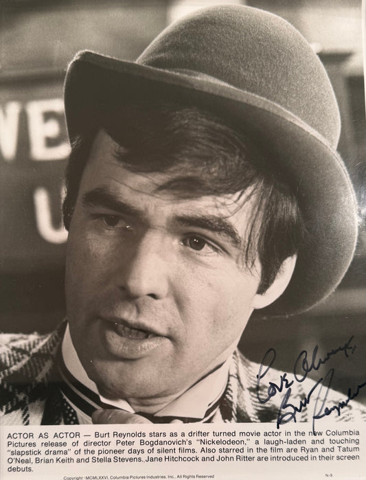 Burt Reynolds Hand Signed Framed 25cm x 20cm 'Nickelodeon' Film Photo With COA