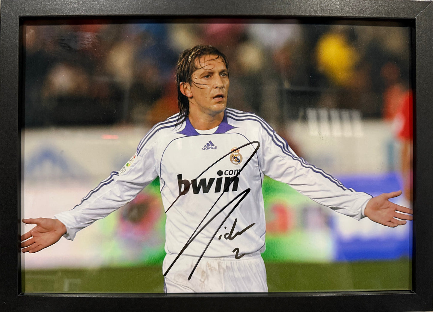 Michel Salgado, Real Madrid, Spain Footballing Legend, Hand Signed Photo & COA