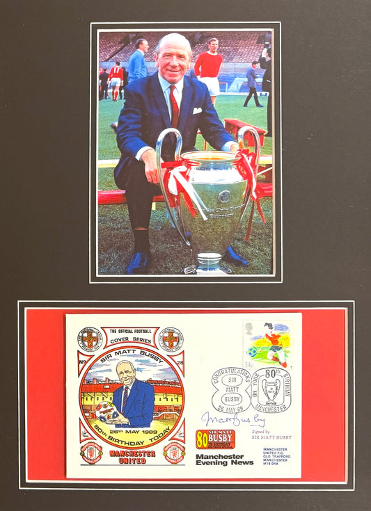 Matt Busby, Manchester United Legend, Stunning Hand Signed FDC Presentation & COA